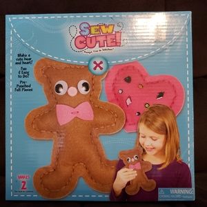 Sew cute bear and heart craft